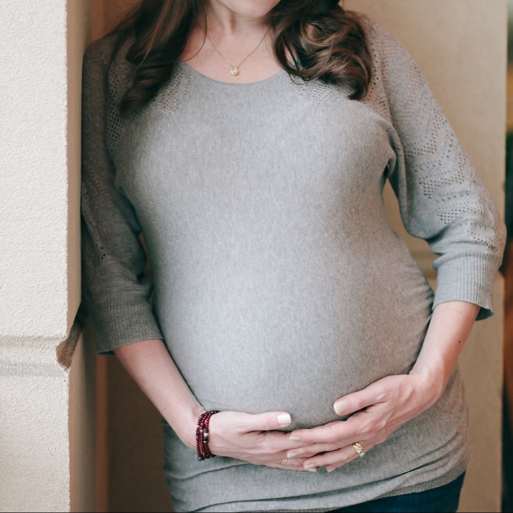 3/4 length maternity sweater